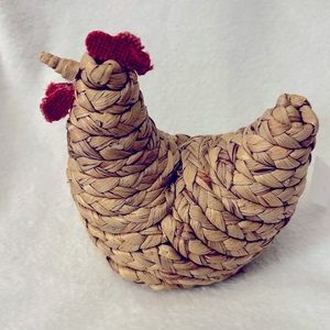 Wicker Rattan Chicken Hen Farmhouse Decor NEW Rooster